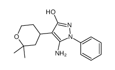 3-amino-4-(2,2-dimethyloxan-4-yl)-2-phenyl-1H-pyrazol-5-one结构式