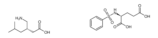 (phenylsulfonyl)-L-glutamic acid compound with (S)-3-(aminomethyl)-5-methylhexanoic acid (1:1)结构式