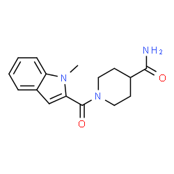 1-[(1-methyl-1H-indol-2-yl)carbonyl]piperidine-4-carboxamide结构式