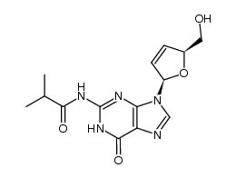 N2-isobutyryl-2',3'-didehydro-2',3'-dideoxyguanosine结构式