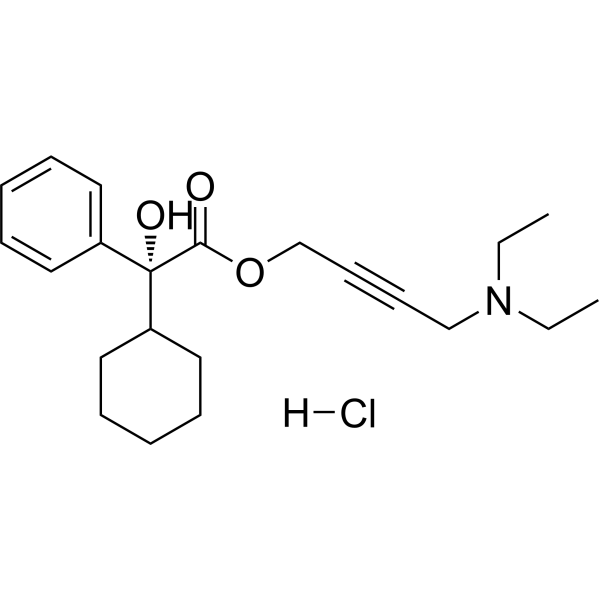 (R)-α-Phenylcyclohexaneglycolic Acid 4-(Diethylamino)-2-butynyl Ester, Hydrochloride结构式