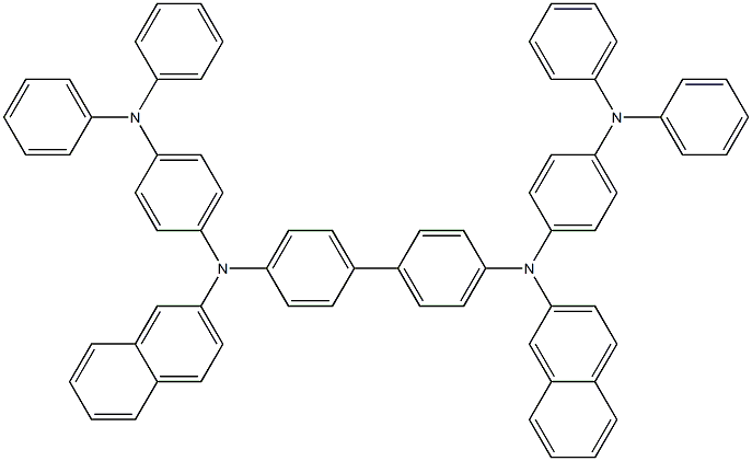 N1,N1'-([1,1'-biphenyl]-4,4'-diyl)bis(N1-(naphthalen-2-yl)-N4,N4-diphenylbenzene-1,4-diamine) structure