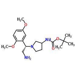 (S)-3-N-BOC-AMINO-1-[2-AMINO-1-(2,5-DIMETHOXY-PHENYL)-ETHYL]-PYRROLIDINE结构式