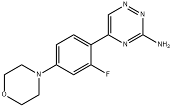 5-[2-氟-4-(吗啉-4-基)苯基]-1,2,4-三嗪-3-胺结构式