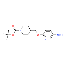 tert-Butyl 4-[(5-aminopyridin-2-yloxy)methyl]piperidine-1-carboxylate结构式