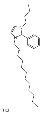 1-butyl-3-(decylsulfanylmethyl)-2-phenyl-1,2-dihydroimidazol-1-ium,chloride Structure