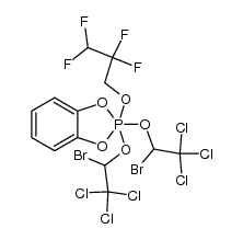 2,2-bis(2-bromo-3,3,3-trichloroethoxy)-2-(2,2,3,3-tetrafluoropropoxy)-1,3,2λ5-benzodioxaphosphole结构式