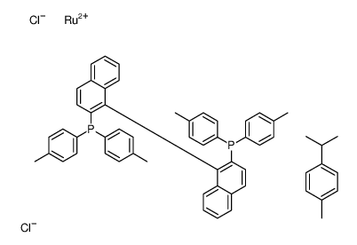 氯[(R)-(+)-2,2'-双(二-对甲苯基膦)-1,1'-联萘](对伞花烃)氯化钌(II)结构式