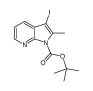 tert-butyl 3-iodo-2-methyl-1H-pyrrolo[2,3-b]pyridine-1-carboxylate结构式