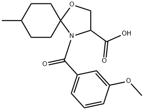 4-(3-methoxybenzoyl)-8-methyl-1-oxa-4-azaspiro[4.5]decane-3-carboxylic acid Structure