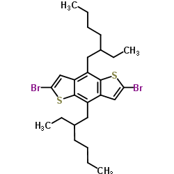 2,6-二溴-4,8-双(2-乙基己基)苯并[1,2-b:4,5-b']二噻吩结构式