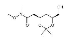 2-[(4R,6S)-6-hydroxymethyl-2,2-dimethyl-[1,3]dioxan-4-yl]-N-methoxy-N-methyl-acetamide结构式