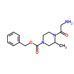 Benzyl 4-glycyl-3-methyl-1-piperazinecarboxylate结构式