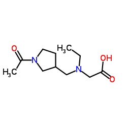 N-[(1-Acetyl-3-pyrrolidinyl)methyl]-N-ethylglycine结构式