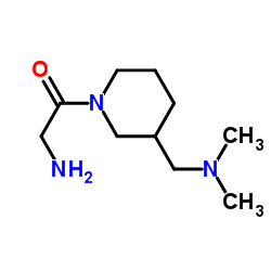 2-Amino-1-{3-[(dimethylamino)methyl]-1-piperidinyl}ethanone结构式
