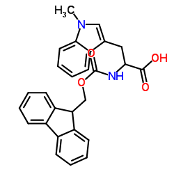 2-(9H-fluoren-9-ylmethoxycarbonylamino)-3-(1-methylindol-3-yl)pro panoic acid结构式