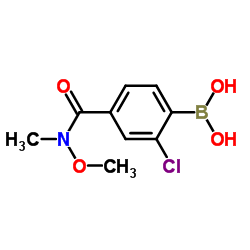 4-(N,O-Dimethylhydroxylaminocarbonyl)-2-chlorophenylboronic acid结构式