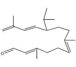 (2E,6E,10S,11E)-3,7,13-Trimethyl-10-(1-methylethyl)-2,6,11,13-tetradecatetraenal Structure