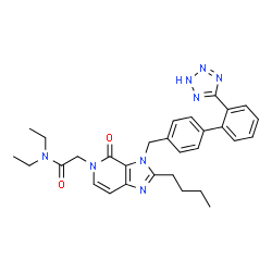 2-butyl-4-oxo-4,5-dihydro-3-((2'-(1H-tetrazol-5-yl)-4-biphenylyl)methyl)-3H-imidazo(4,5-c)pyridine-5-(N,N-diethylacetamide)结构式
