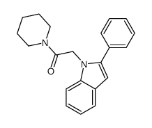 2-(2-phenylindol-1-yl)-1-piperidin-1-ylethanone结构式