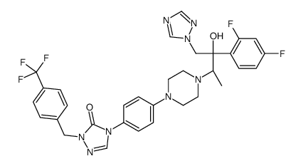 4-[4-[4-[(2R,3R)-3-(2,4-difluorophenyl)-3-hydroxy-4-(1,2,4-triazol-1-yl)butan-2-yl]piperazin-1-yl]phenyl]-2-[[4-(trifluoromethyl)phenyl]methyl]-1,2,4-triazol-3-one结构式