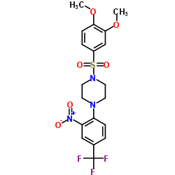 1-[(3,4-Dimethoxyphenyl)sulfonyl]-4-[2-nitro-4-(trifluoromethyl)phenyl]piperazine Structure