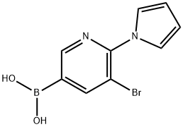 5-Bromo-6-(1H-pyrrol-1-yl)pyridine-3-boronic acid结构式