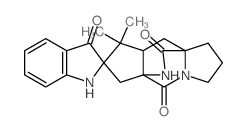 Spiro[5H,6H-5a,9a-(iminomethano)-1H-cyclopent[f]indolizine-7(8H),2'-[2H]indole]-3',5,10(1'H)-trione,2,3,8a,9-tetrahydro-8,8-dimethyl-, (2'R,5aR,8aS,9aR)-结构式