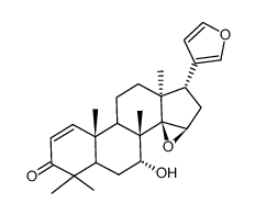 (13α,17α)-14β,15β:21,23-Diepoxy-7α-hydroxy-4,4,8-trimethyl-24-nor-5α-chola-1,20,22-trien-3-one结构式