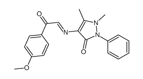 4-[[2-(4-methoxyphenyl)-2-oxoethylidene]amino]-1,5-dimethyl-2-phenylpyrazol-3-one Structure