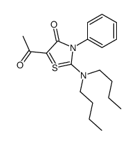 (1E)-1-(2-dibutylazaniumylidene-4-oxo-3-phenyl-1,3-thiazolidin-5-ylidene)ethanolate结构式