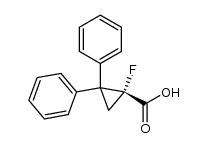 (+)-(R)-1-fluoro-2,2-diphenylcyclopropanecarboxylic acid Structure