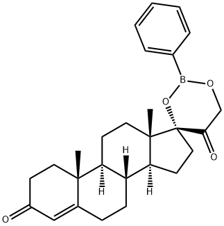 17,21-[(Phenylboranediyl)bisoxy]pregn-4-ene-3,20-dione结构式