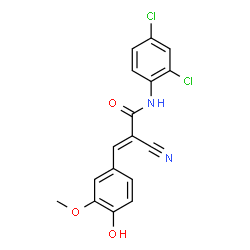 2-cyano-N-(2,4-dichlorophenyl)-3-(4-hydroxy-3-methoxyphenyl)acrylamide结构式