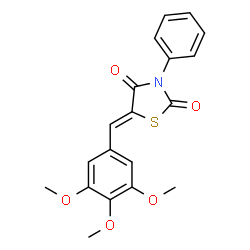 (5Z)-3-Phenyl-5-(3,4,5-trimethoxybenzylidene)-1,3-thiazolidine-2,4-dione结构式