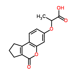 2-[(4-Oxo-1,2,3,4-tetrahydrocyclopenta[c]chromen-7-yl)oxy]propanoic acid structure