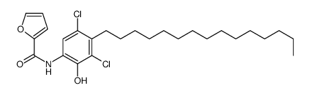 N-(3,5-dichloro-2-hydroxy-4-pentadecylphenyl)furan-2-carboxamide结构式