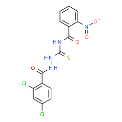 N-{[2-(2,4-dichlorobenzoyl)hydrazino]carbonothioyl}-2-nitrobenzamide结构式