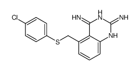 5-[(4-chlorophenyl)sulfanylmethyl]quinazoline-2,4-diamine结构式