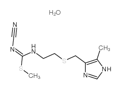 Carbamimidothioic acid,N-cyano-N'-[2-[[(4-methyl-1H-imidazol-5-yl)methyl]thio]ethyl]-, methyl ester Structure