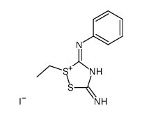 5-anilino-1-ethyl-3-imino-3H-[1,2,4]dithiazolium, iodide Structure