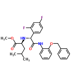 L-Leucine, N-[(1R)-1-(2,4-difluorophenyl)-2-oxo-2-[[2-(phenylmethoxy)phenyl]amino]ethyl]-, methyl ester (9CI)结构式