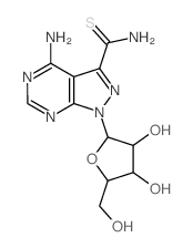 5-amino-9-[3,4-dihydroxy-5-(hydroxymethyl)oxolan-2-yl]-2,4,8,9-tetrazabicyclo[4.3.0]nona-1,3,5,7-tetraene-7-carbothioamide结构式