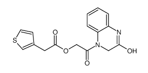 [2-oxo-2-(3-oxo-2,4-dihydroquinoxalin-1-yl)ethyl] 2-thiophen-3-ylacetate结构式