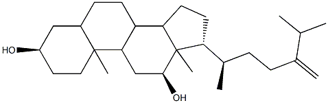 5β-Ergost-24(28)-ene-3α,12α-diol structure