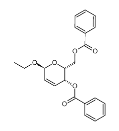 ethyl 4,6-di-O-benzoyl-2,3-dideoxy-α-D-threo-hex-2-enopyranoside结构式