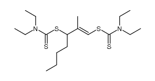 diethyl-dithiocarbamic acid 3-butyl-2-methyl-prop-1-ene-1,3-diyl ester结构式