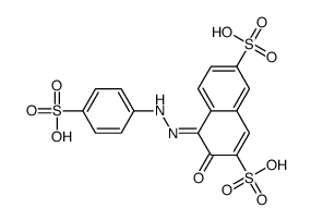 3-oxo-4-[(4-sulfophenyl)hydrazinylidene]naphthalene-2,7-disulfonic acid Structure