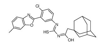 Tricyclo[3.3.1.13,7]decane-1-acetamide, N-[[[4-chloro-3-(6-methyl-2-benzoxazolyl)phenyl]amino]thioxomethyl]- (9CI) Structure