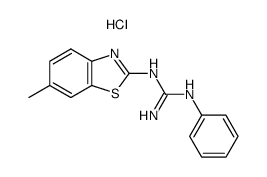 N-(6-methyl-benzothiazol-2-yl)-N'-phenyl-guanidine, monohydrochloride结构式